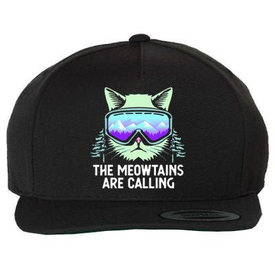 Mountain Skier's Ultimate Snowboard Wool Snapback Cap