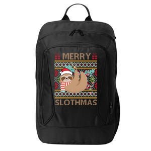 Merry Slothmas Ugly Christmas Merry Slothmas Slo Ho Ho Cool Gift City Backpack