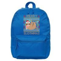 Merry Slothmas Ugly Christmas Merry Slothmas Slo Ho Ho Cool Gift 16 in Basic Backpack