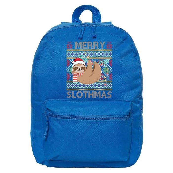 Merry Slothmas Ugly Christmas Merry Slothmas Slo Ho Ho Cool Gift 16 in Basic Backpack