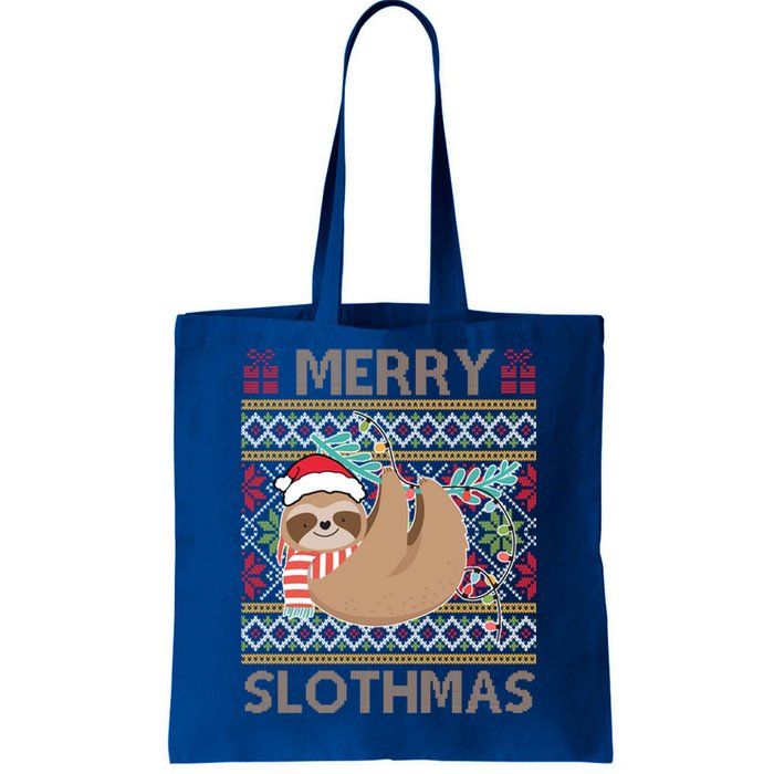 Merry Slothmas Ugly Christmas Merry Slothmas Slo Ho Ho Cool Gift Tote Bag