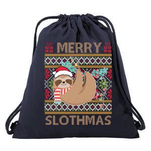 Merry Slothmas Ugly Christmas Merry Slothmas Slo Ho Ho Cool Gift Drawstring Bag