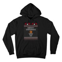 Merry Swishmas Ugly Christmas Funny Basketball Christmas Hoodie