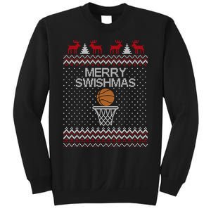 Merry Swishmas Ugly Christmas Funny Basketball Christmas Sweatshirt