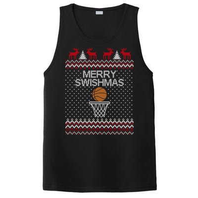 Merry Swishmas Ugly Christmas Funny Basketball Christmas PosiCharge Competitor Tank