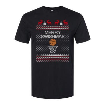 Merry Swishmas Ugly Christmas Funny Basketball Christmas Softstyle CVC T-Shirt