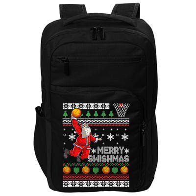 Merry Swishmas Ugly Christmas Basketball Christmas  Impact Tech Backpack