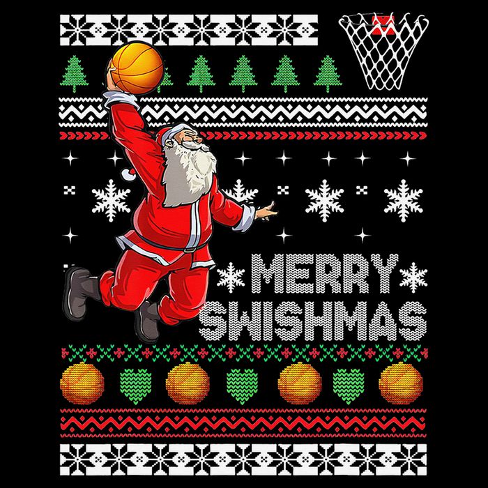 Merry Swishmas Ugly Christmas Basketball Christmas  16 in Basic Backpack