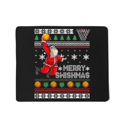 Merry Swishmas Ugly Christmas Basketball Christmas  Mousepad