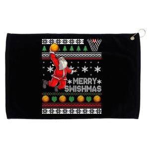 Merry Swishmas Ugly Christmas Basketball Christmas  Grommeted Golf Towel