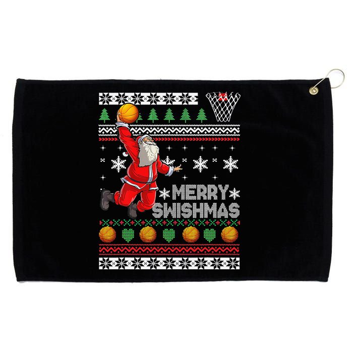 Merry Swishmas Ugly Christmas Basketball Christmas  Grommeted Golf Towel