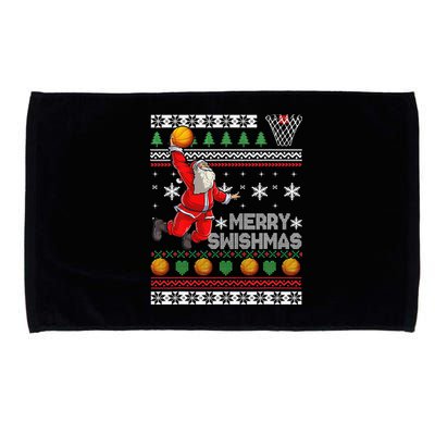 Merry Swishmas Ugly Christmas Basketball Christmas  Microfiber Hand Towel