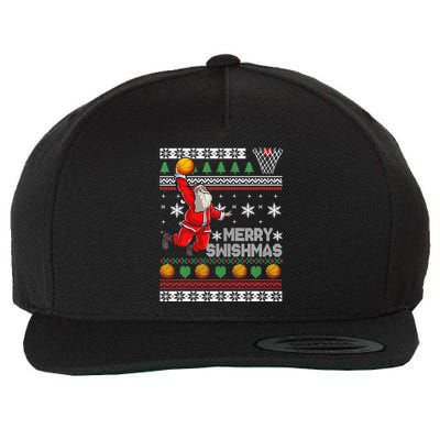 Merry Swishmas Ugly Christmas Basketball Christmas  Wool Snapback Cap