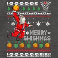 Merry Swishmas Ugly Christmas Basketball Christmas  Vector Backpack