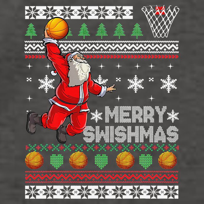 Merry Swishmas Ugly Christmas Basketball Christmas  Vector Backpack