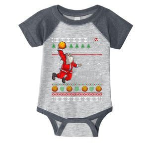 Merry Swishmas Ugly Christmas Basketball Christmas  Infant Baby Jersey Bodysuit