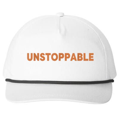 Motivational Saying Unstoppable Snapback Five-Panel Rope Hat