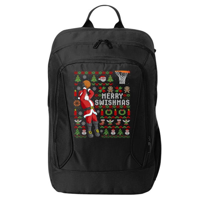 Merry Swishmas Ugly Christmas Basketball Christmas City Backpack