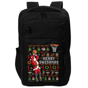 Merry Swishmas Ugly Christmas Basketball Christmas Impact Tech Backpack