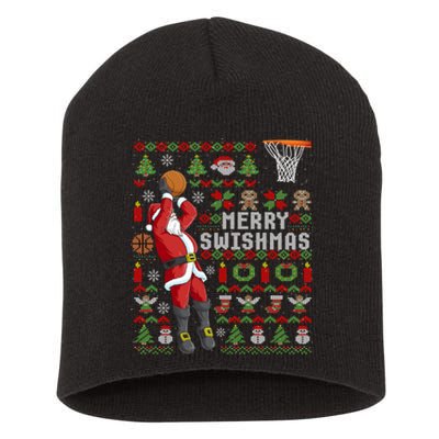 Merry Swishmas Ugly Christmas Basketball Christmas Short Acrylic Beanie