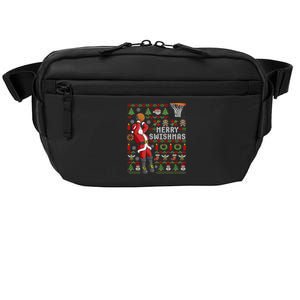 Merry Swishmas Ugly Christmas Basketball Christmas Crossbody Pack