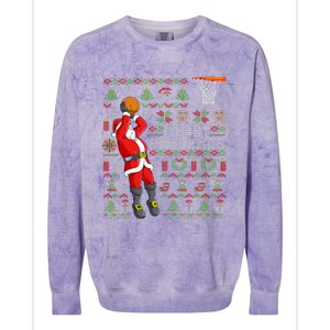 Merry Swishmas Ugly Christmas Basketball Christmas Colorblast Crewneck Sweatshirt