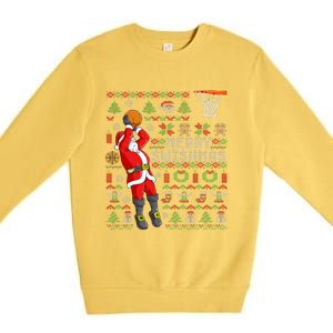 Merry Swishmas Ugly Christmas Basketball Christmas Premium Crewneck Sweatshirt