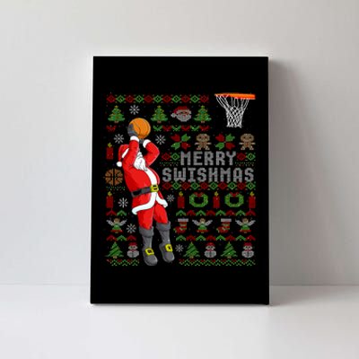 Merry Swishmas Ugly Christmas Basketball Christmas Canvas