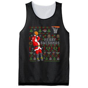 Merry Swishmas Ugly Christmas Basketball Christmas Mesh Reversible Basketball Jersey Tank