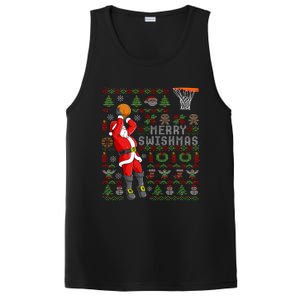 Merry Swishmas Ugly Christmas Basketball Christmas PosiCharge Competitor Tank