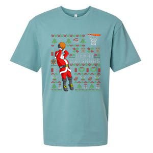 Merry Swishmas Ugly Christmas Basketball Christmas Sueded Cloud Jersey T-Shirt