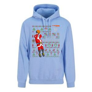 Merry Swishmas Ugly Christmas Basketball Christmas Unisex Surf Hoodie