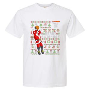 Merry Swishmas Ugly Christmas Basketball Christmas Garment-Dyed Heavyweight T-Shirt