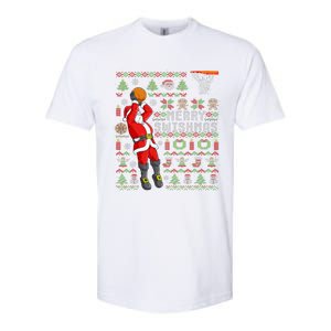 Merry Swishmas Ugly Christmas Basketball Christmas Softstyle CVC T-Shirt