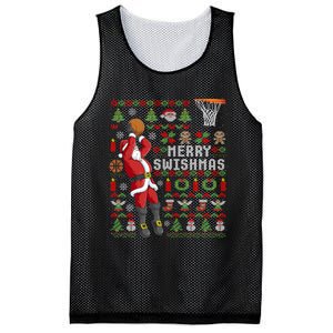 Merry Swishmas Ugly Christmas Basketball Christmas Mesh Reversible Basketball Jersey Tank