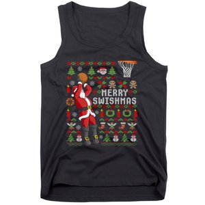 Merry Swishmas Ugly Christmas Basketball Christmas Tank Top