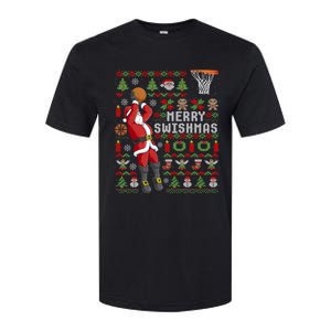 Merry Swishmas Ugly Christmas Basketball Christmas Softstyle CVC T-Shirt