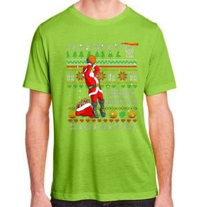 Merry Swishmas Ugly Christmas Basketball Christmas Adult ChromaSoft Performance T-Shirt