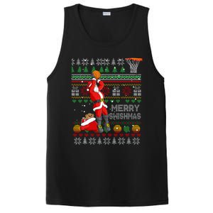 Merry Swishmas Ugly Christmas Basketball Christmas PosiCharge Competitor Tank