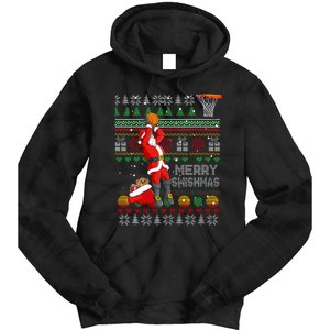 Merry Swishmas Ugly Christmas Basketball Christmas Tie Dye Hoodie