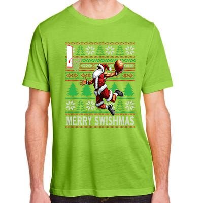 Merry Swishmas Ugly Christmas Basketball Christmas Adult ChromaSoft Performance T-Shirt