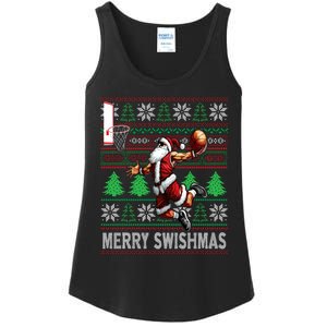 Merry Swishmas Ugly Christmas Basketball Christmas Ladies Essential Tank