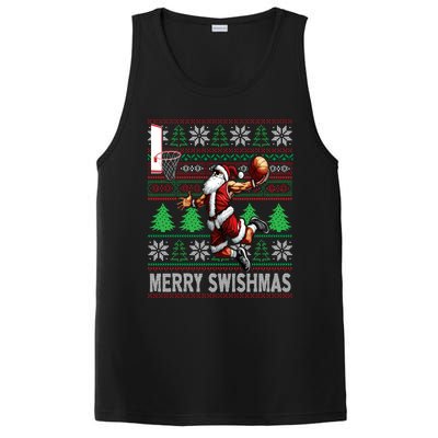 Merry Swishmas Ugly Christmas Basketball Christmas PosiCharge Competitor Tank