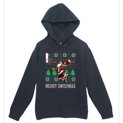 Merry Swishmas Ugly Christmas Basketball Christmas Urban Pullover Hoodie