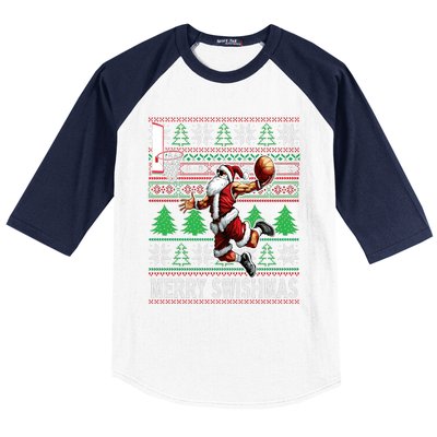 Merry Swishmas Ugly Christmas Basketball Christmas Baseball Sleeve Shirt