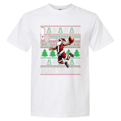 Merry Swishmas Ugly Christmas Basketball Christmas Garment-Dyed Heavyweight T-Shirt