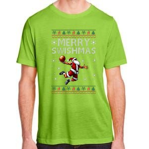 Merry Swishmas Ugly Christmas Basketball Christmas Adult ChromaSoft Performance T-Shirt