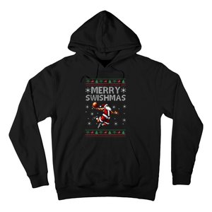 Merry Swishmas Ugly Christmas Basketball Christmas Hoodie