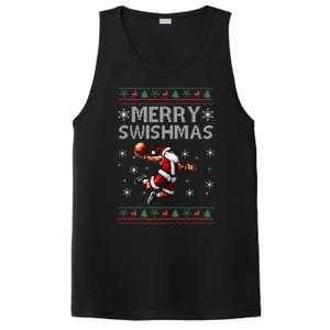 Merry Swishmas Ugly Christmas Basketball Christmas PosiCharge Competitor Tank