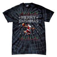 Merry Swishmas Ugly Christmas Basketball Christmas Tie-Dye T-Shirt